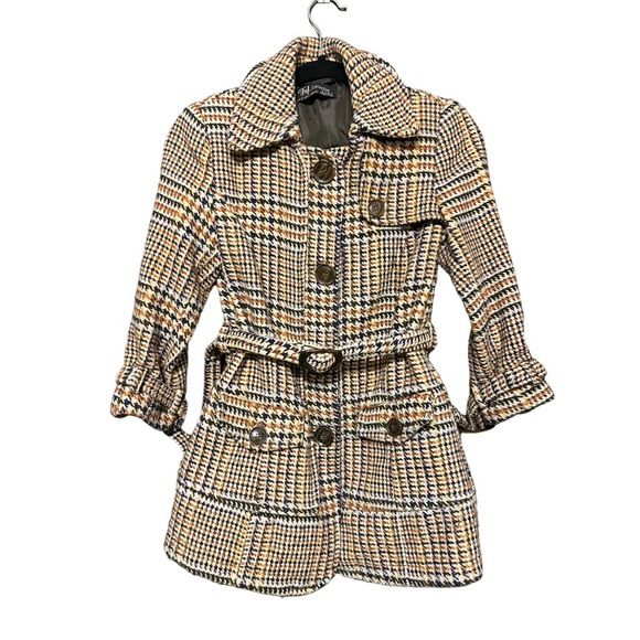 Vintage 60’s 70’s inspired Zara blazer coat plaid tweed jacket size S small. - Picture 1 of 13